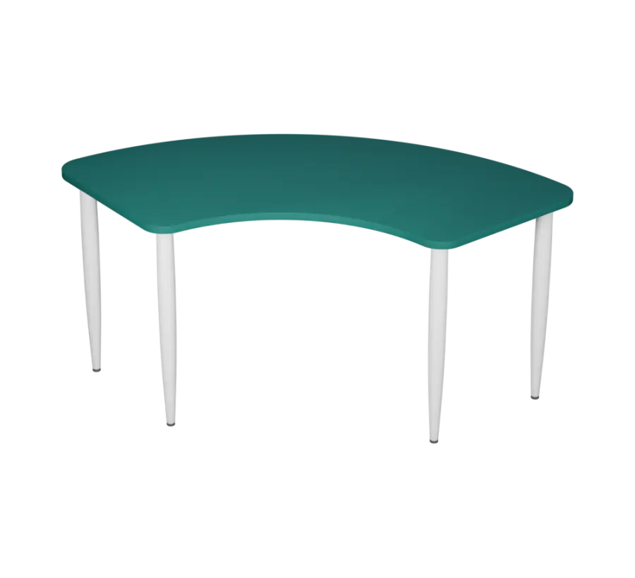 PLAYFORM 228 modulární hravé stoly, výška 750 mm, kovová podnož bílá, deska 25 mm, jezerní modrá